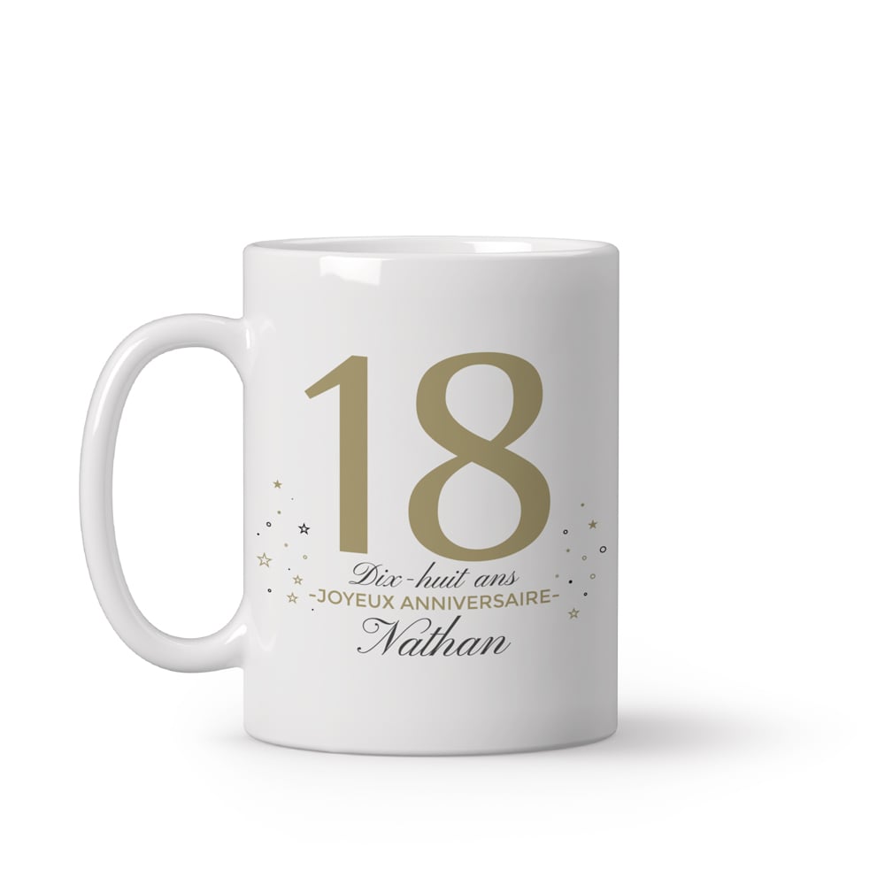 MUG ÂGE ANNIVERSAIRE 18 ANS