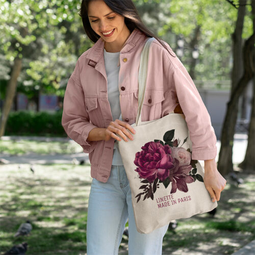 Sac cabas personnalisé - Bouquet de roses – Image 2