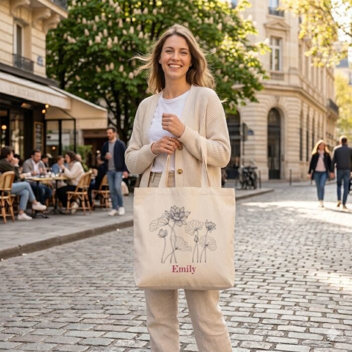 Alternative view of Sac cabas personnalisé - Fleur de lotus