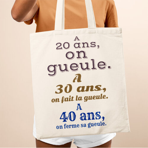 Sac cabas personnalisé - Citation âges – Image 2