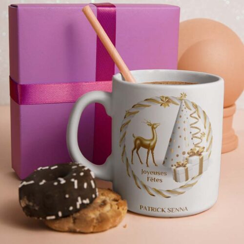 Mug personnalisé - Couronne joyeuses fêtes – Image 2
