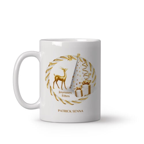 Mug personnalisé - Couronne joyeuses fêtes