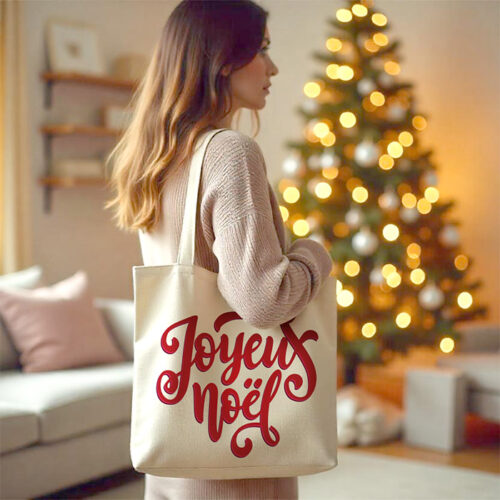 Sac cabas personnalisé - Joyeux Noël – Image 2