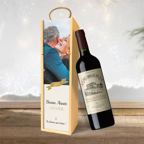 Coffret personnalisé et Vin rouge - Bonne Année – Image 2