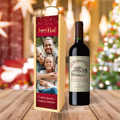 Coffret personnalisé et Vin rouge - Joyeux Noël – Image 2