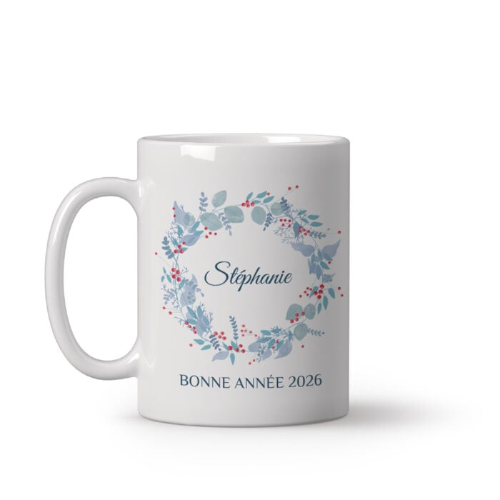 Mug personnalisé - Bonne année couronne hivernale