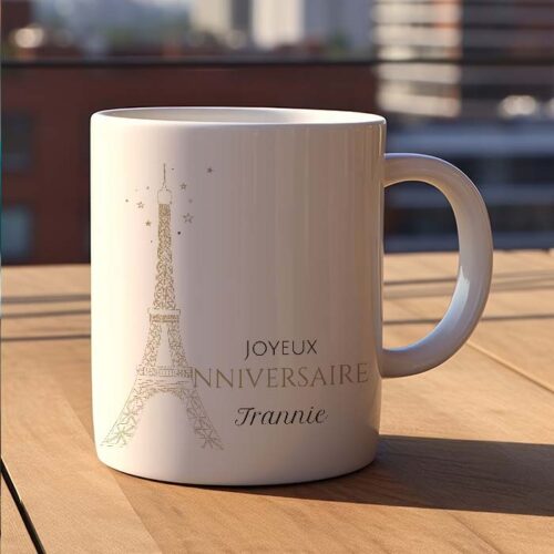 Mug personnalisé - Tour Eiffel Anniversaire – Image 2