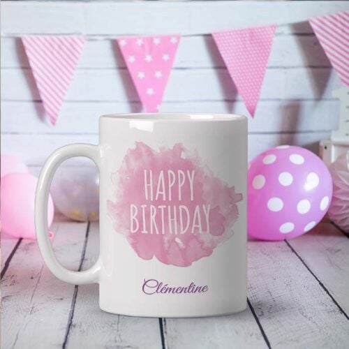 Mug personnalisé - Happy birthday rose – Image 2