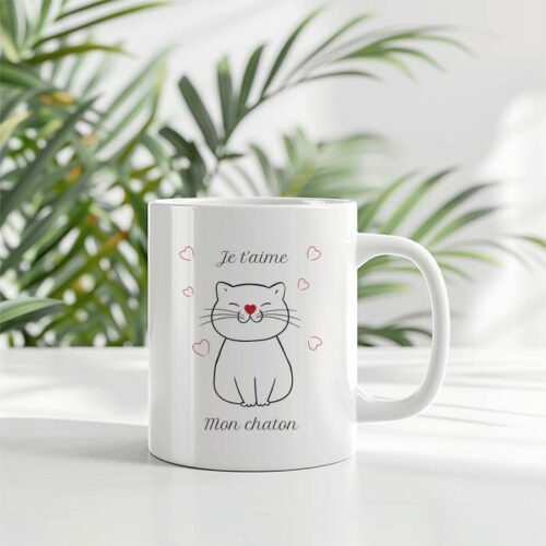 Mug personnalisé - Je t'aime mon chaton – Image 2