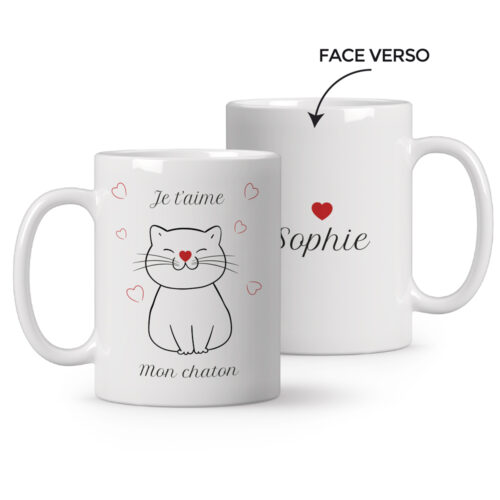 Mug personnalisé - Je t'aime mon chaton
