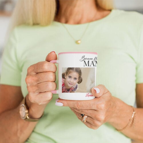Mug rose personnalisé - Mamie on t'aime – Image 2
