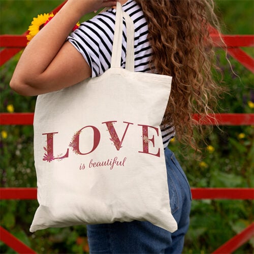 Tote bag – Love is beautiful – Image 2