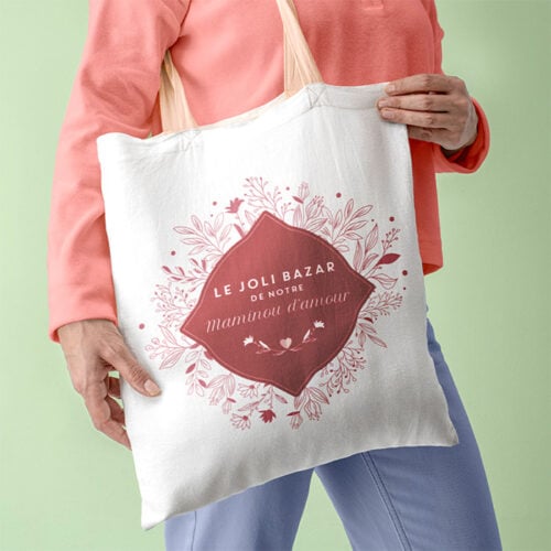 Sac cabas personnalisé – Le bazar de Mamie – Image 2