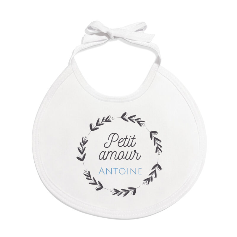 Bavoir Bébé Personnalisé - "J'peux Pas J'ai Bêtise" - 30x35 Cm - Bordure Choix Couleur