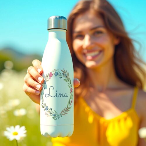 Bouteille isotherme - Couronne fleurs <br> <strong>  500 ml </strong> – Image 2