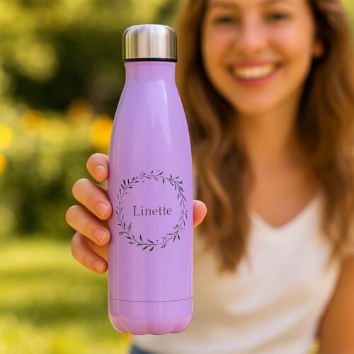 Bouteille isotherme Violette - Couronne fleurs <br> <strong>  500 ml </strong> – Image 2