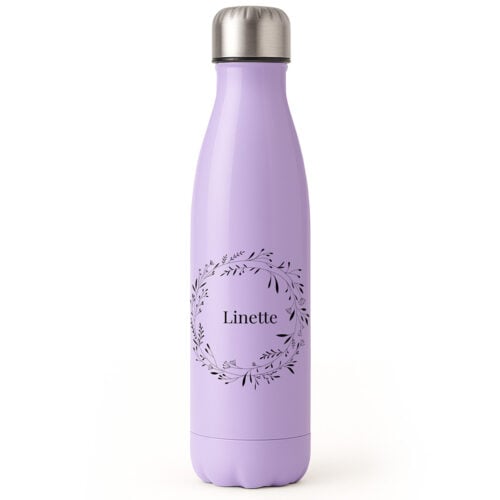 Bouteille isotherme Violette - Couronne fleurs <br> <strong>  500 ml </strong>