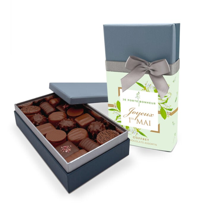 Coffret Prestige de chocolats assortis - Joyeux premier Mai