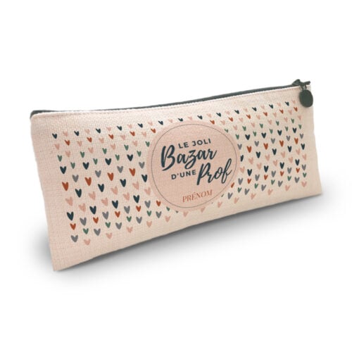 Pochette personnalisée - Le joli bazar d'une Prof<br> <strong>23,5 x 10 cm</strong>
