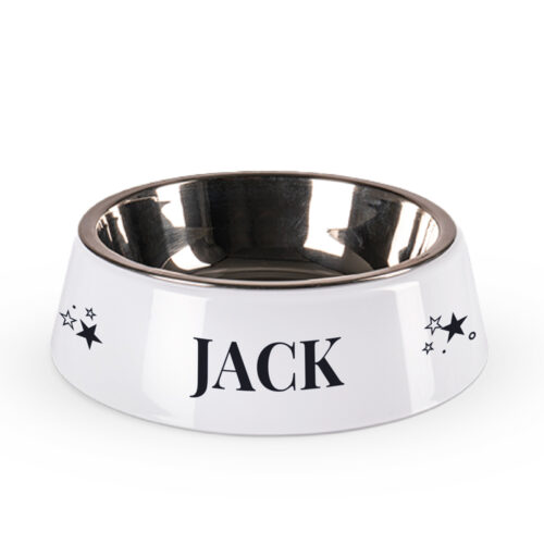 Gamelle pour chien - Prénom avec étoiles <br> <strong> ⌀ 182 x 58 mm</strong>