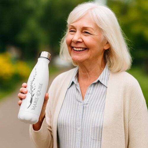 Bouteille isotherme - Prénom avec fleur  <br> <strong>  500 ml </strong> – Image 2