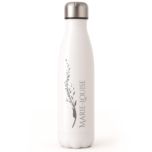 Bouteille isotherme - Prénom avec fleur  <br> <strong>  500 ml </strong>