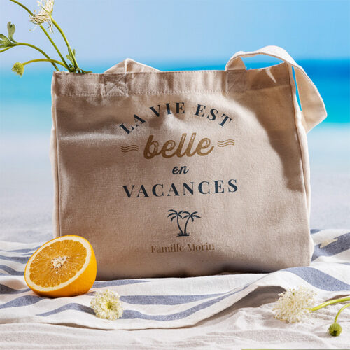 Sac cabas personnalisé – La vie est belle en vacances – Image 2