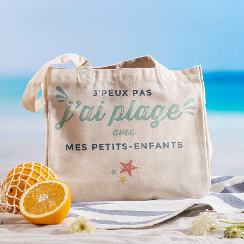 Sac cabas personnalisé – J'peux pas j'ai plage – Image 2