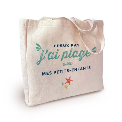 Sac cabas personnalisé – J'peux pas j'ai plage