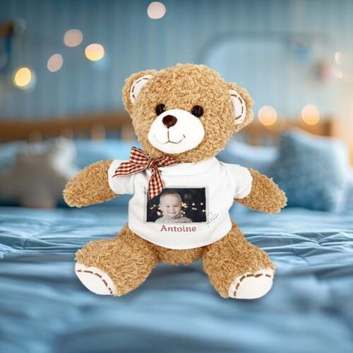 Timmy l'ours en peluche  – Avec photo <br> <strong>  18 cm </strong> – Image 2