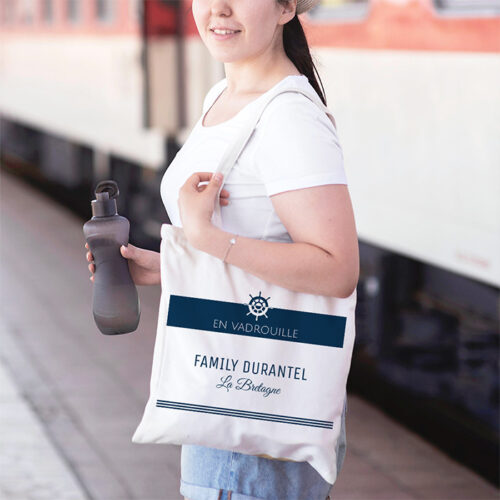 Sac cabas personnalisé – Famille en vadrouille – Image 2