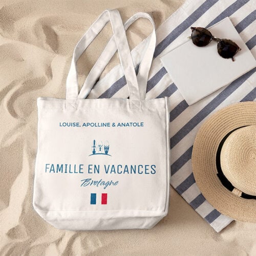 Sac cabas personnalisé – Famille en vacances – Image 2