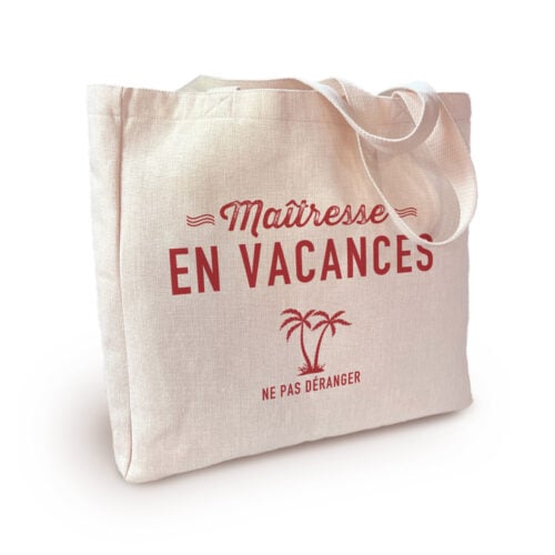 Sac cabas personnalisé – Maîtresse en vacances