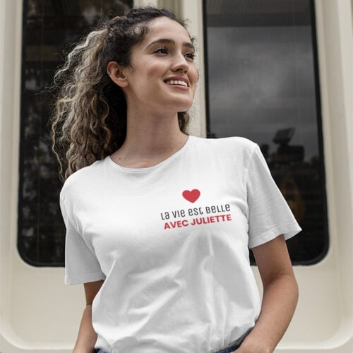 T-shirt blanc - La vie est belle – Image 2