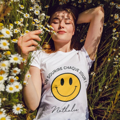 T-shirt blanc - Un sourire chaque jour ! – Image 2