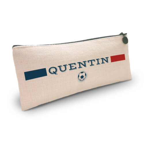 Trousse personnalisée - Prénom avec ballon<br> <strong>23,5 x 10 cm</strong>