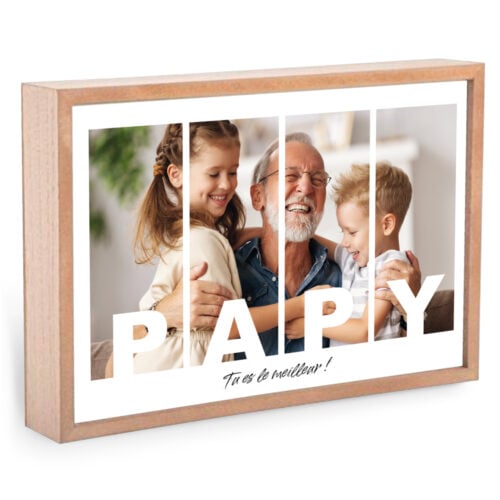 Grand cadre bois rectangle - Papy tu es le meilleur