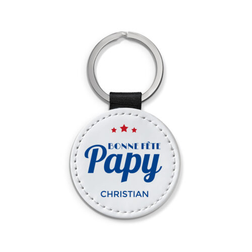 Porte-clé personnalisé verso bleu – Bonne fête Papy – Image 3