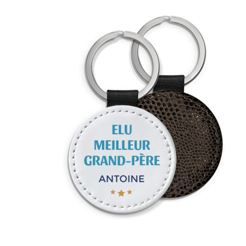 Porte-clé personnalisé verso marron – Meilleur Grand-Père