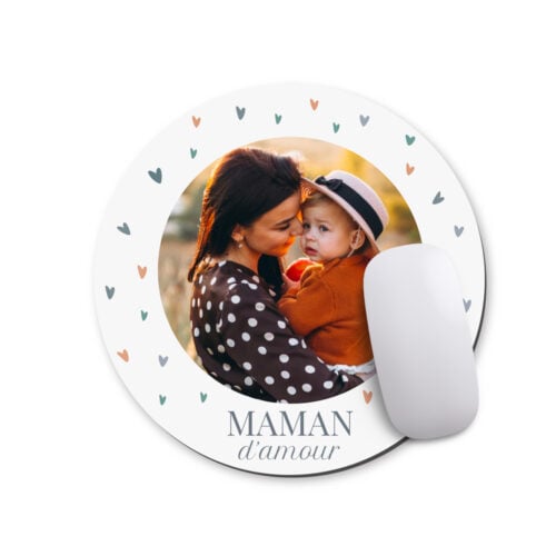 Tapis de souris - Photo de Maman <br> <strong>  ⌀ 20 cm </strong>