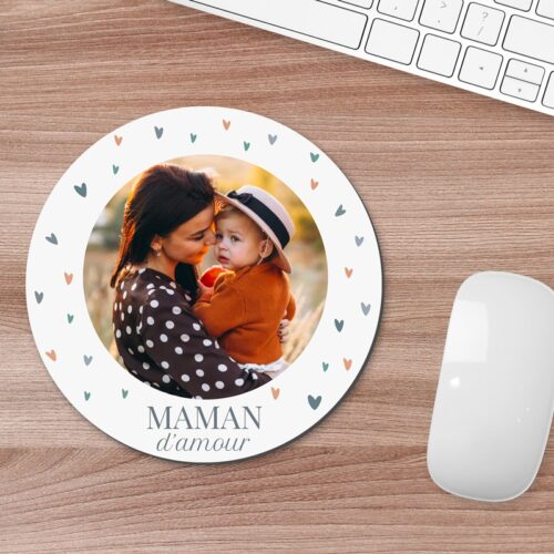 Tapis de souris - Photo de Maman <br> <strong>  ⌀ 20 cm </strong> – Image 2