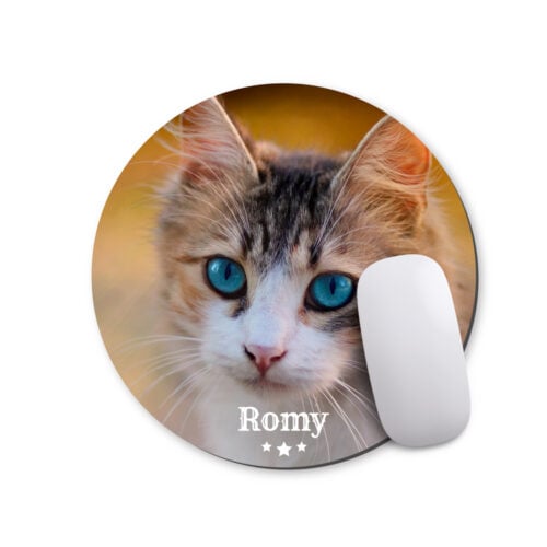 Tapis de souris - Photo de chat <br> <strong>  ⌀ 20 cm </strong>