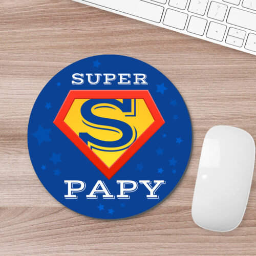 Tapis de souris - Super Papy <br> <strong>  ⌀ 20 cm </strong> – Image 2