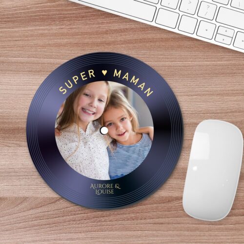Tapis de souris - Vinyle Super Maman <br> <strong>  ⌀ 20 cm </strong> – Image 2