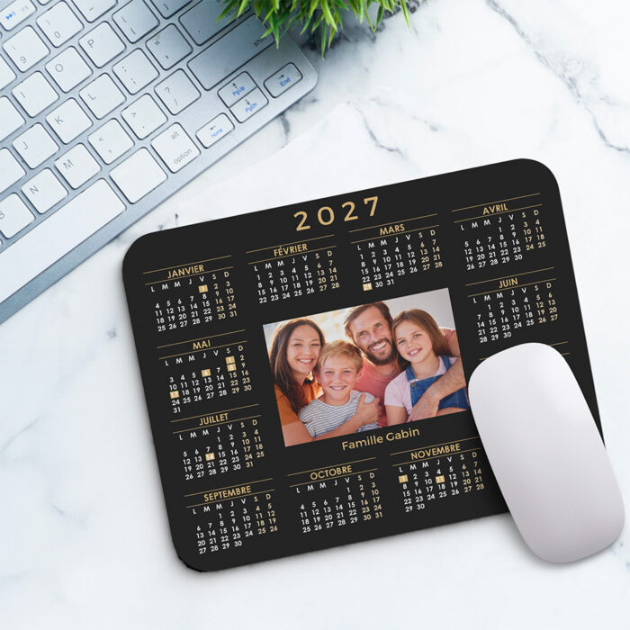 Alternative view of Tapis de souris rectangulaire - Calendrier avec photo  <br> <strong>  23,4 x 19,1 cm </strong>