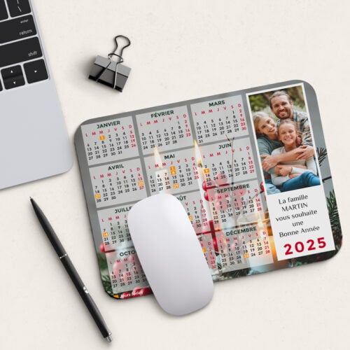 Tapis de souris rectangulaire - Calendrier avec photo  <br> <strong>  23,4 x 19,1 cm </strong> – Image 2