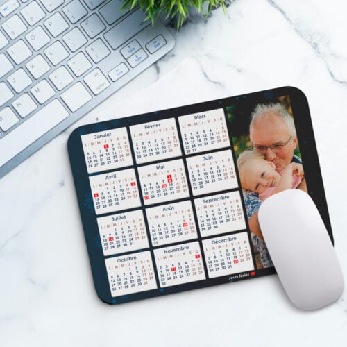 Tapis de souris rectangulaire - Calendrier avec photo  <br> <strong>  23,4 x 19,1 cm </strong> – Image 2