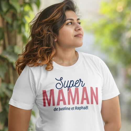 T-shirt blanc - Super Maman – Image 2