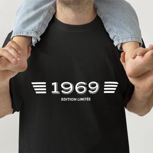 T-shirt noir - Année de naissance – Image 2