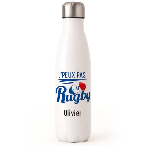 Bouteille isotherme - J'peux pas j'ai Rugby <br> <strong>  500 ml </strong>